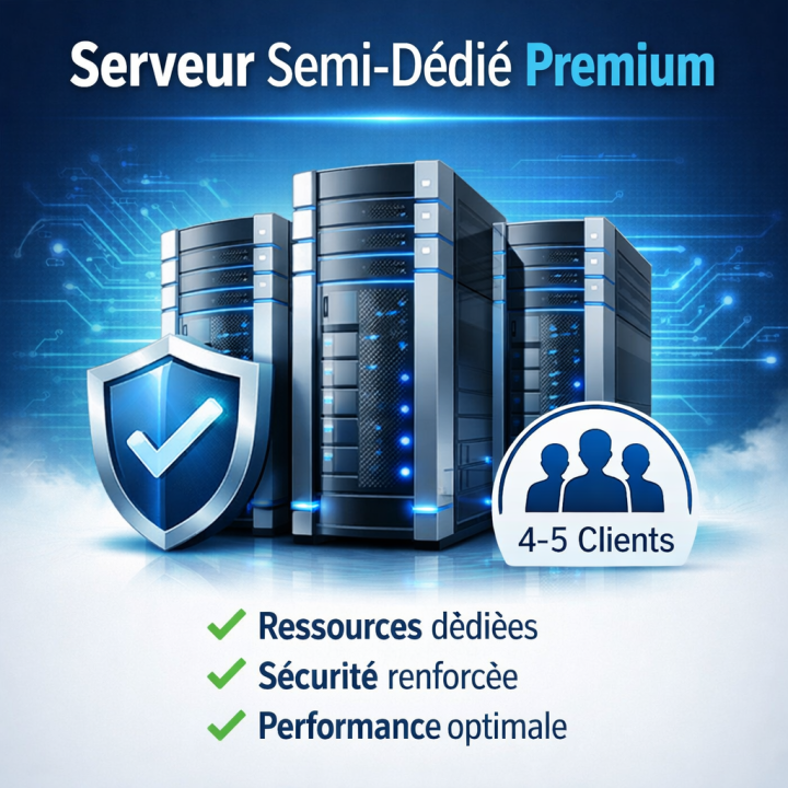 Serveur semi-dedie premium – 4 à 5 clients max